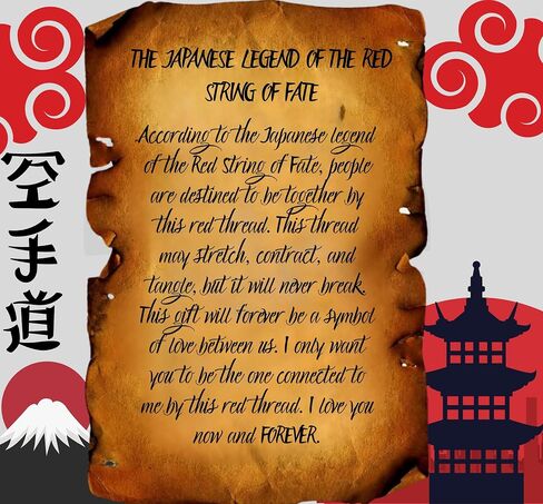 Original Gifts for boyfriend and girlfriend. 2 Bracelets in a Treasure Box with the Legend of the Red String of Fate. Gift for Valentine's Day, Christmas, Anniversary, Sweetest Day. in Saudi Arabia
