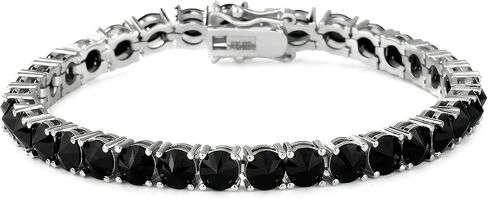 TOPGRILLZ Tennis Bracelets for Women Men, 1 Row 5 mm Cubic Zirconia Bracelet, Iced out Reverse-Set Stone, Box Clasp Anniversary Fashion Jewelry 7-8 Inches in Kuwait