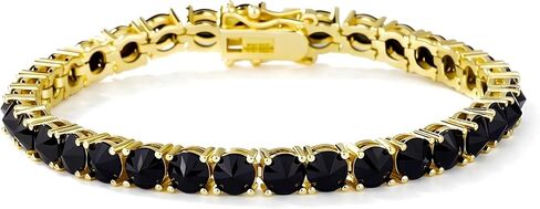 TOPGRILLZ Tennis Bracelets for Women Men, 1 Row 5 mm Cubic Zirconia Bracelet, Iced out Reverse-Set Stone, Box Clasp Anniversary Fashion Jewelry 7-8 Inches in Kuwait