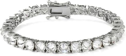 TOPGRILLZ Tennis Bracelets for Women Men, 1 Row 5 mm Cubic Zirconia Bracelet, Iced out Reverse-Set Stone, Box Clasp Anniversary Fashion Jewelry 7-8 Inches in Kuwait