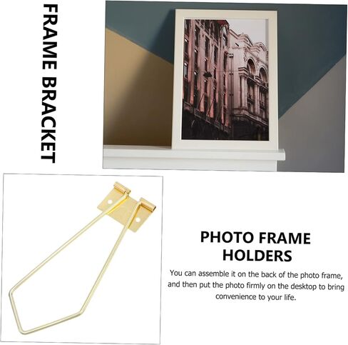 4pcs Iron Photo Frame Bracket Gold Finish Lightweight Picture Frame Holding Rack for Framed Photos Display in Kuwait