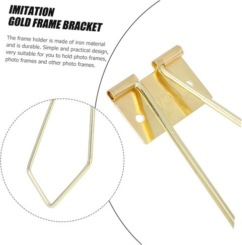 4pcs Iron Photo Frame Bracket Gold Finish Lightweight Picture Frame Holding Rack for Framed Photos Display in Kuwait