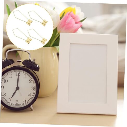 4pcs Iron Photo Frame Bracket Gold Finish Lightweight Picture Frame Holding Rack for Framed Photos Display in Kuwait