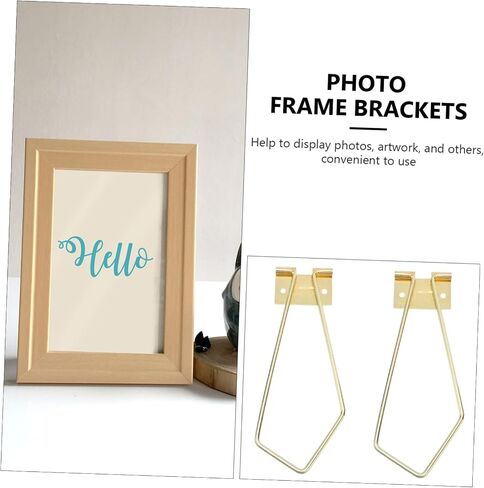 4pcs Iron Photo Frame Bracket Gold Finish Lightweight Picture Frame Holding Rack for Framed Photos Display in Kuwait