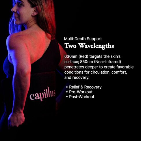 Capillus Body Red Light Therapy Wrap - 2 in 1 LED Cordless Red Light Therapy Belt - Wearable 630nm & 850nm Infrared Red Light Therapy for Back, Waist, Knee, Legs, Shoulder Pain in Saudi Arabia