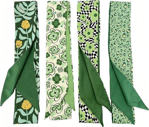 4 Pcs Purse Scarf for Handbags, 35.4"x2.7" Silk Satin Bag Handle Ribbon Wrap, Women's Hair Scarf Headband & Neck Tie in Saudi Arabia