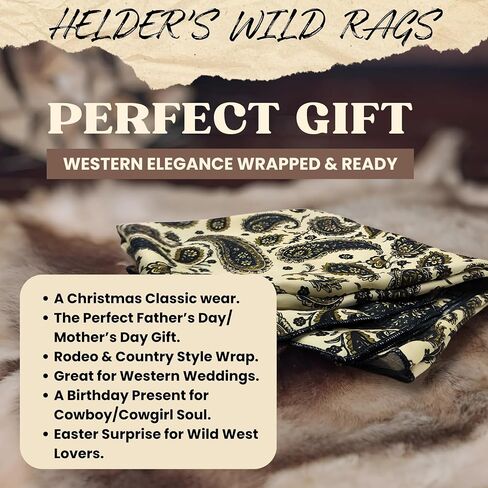 Wild Rag Pure Silk Scarf 36 inch Western Cowboy Bandana Square Silky Wild Rags,Sage Green,Cream & Navy Paisley Scarves for Men & Women in Saudi Arabia