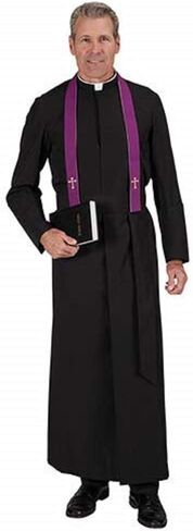Hail Mary Gifts Clergy & Religious Reversible Ribbon Reconciliation Stole with Fleur De Lis Cross Purple & White in Saudi Arabia