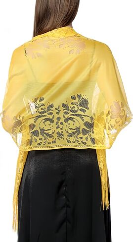 MINIDORA Women's Lightweight Solid Color Lace Shawls and Wraps for Evening Dress Elegant Wedding Bridal Scarf in Saudi Arabia