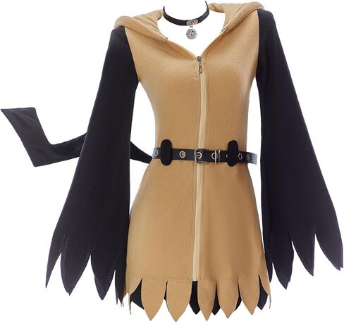 Mobbunny Women Anime Derivative Pajama Dress Kawaii Hooded Hat Homewear Sleepwear Cosplay Costume with Belt and Tail in Kuwait
