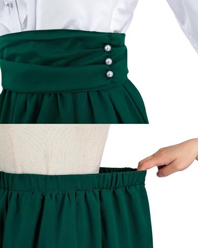 Victorian Dress for Women Edwardian Costume Medieval Renaissance Dresses 2 Pcs Shirt Skirt Set Ball Gown in Saudi Arabia
