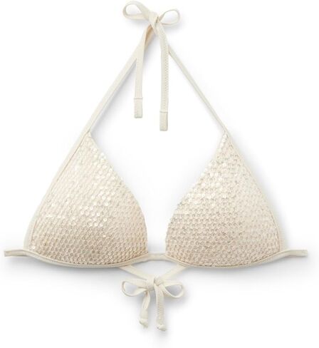 CALZEDONIA Woman's Padded Triangle Swimsuit Top Sequin Net in Saudi Arabia