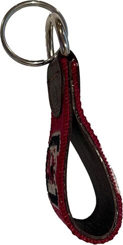 Charleston Belt USC Gamecocks Hand-stitched Needlepoint Key Fobs Genuine Leather University of South Carolina Logo Officially Licensed in Saudi Arabia