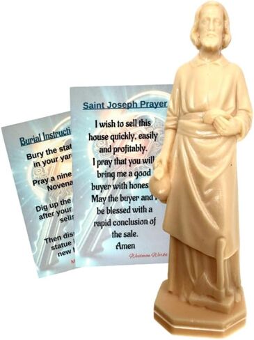 Westmon Works St Joseph House Seller Kit مجموعة بيع العقارات المنزلية تمثال تمثال صغير مع تعليمات تساعية وبطاقة القديس للصلاة المقدسة، صنع في الولايات المتحدة الأمريكية in Kuwait