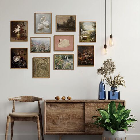 KISSFOX Vintage Framed Wall Art For Laundry Room Decor Country Landscape Pictures Wall Decor Rustic Summer Wildflower Canvas Art Prints Modern Farmhouse Paintings Artwork in Saudi Arabia