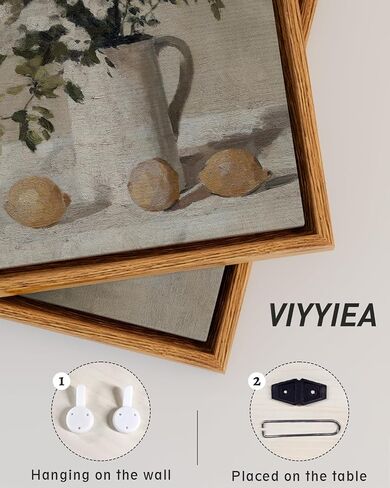 VIYYIEA Framed Boho Wall Art with Holder Minimalist Botanical Print Canvas Wall Art Pictures for Rustic Vintage Farmhouse Home Kitchen Wall Decor 8x10in, Privet in Saudi Arabia
