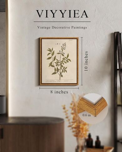 VIYYIEA Framed Boho Wall Art with Holder Minimalist Botanical Print Canvas Wall Art Pictures for Rustic Vintage Farmhouse Home Kitchen Wall Decor 8x10in, Privet in Saudi Arabia