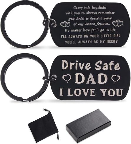 Drive Safe Keychain - I Love You Dad Gifts from Daughter Son, Fathers Day, Birthday, Christmas, Engraved Keychain in Saudi Arabia