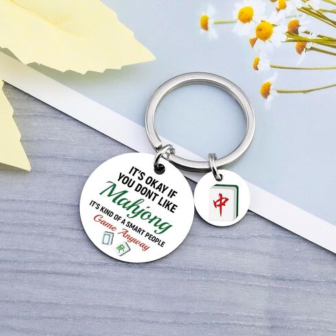 Mahjong Gifts Mahjong Gifts for Women Men Mahjong Accessories Funny Gifts for Mah Jong Players Mah Jong Lovers Keychain Accessories Ideas Mah Jongg Accessories Birthday Party Retirement Presents in Saudi Arabia