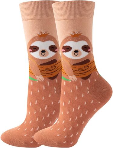 Women Colourful fun Socks,Ladies Crew Cute Combed cotton animal cat flowers fruit socks,Novelty Gag Gifts for Women in Saudi Arabia