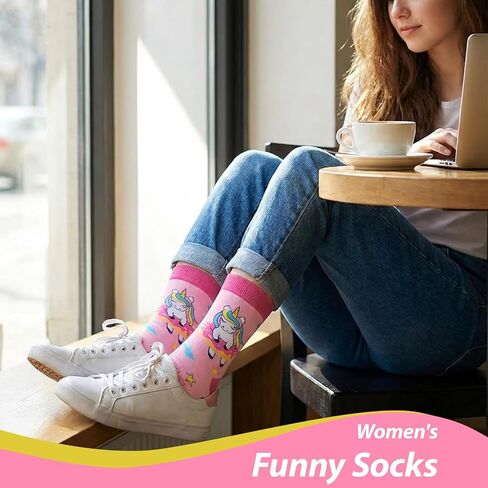 Women Colourful fun Socks,Ladies Crew Cute Combed cotton animal cat flowers fruit socks,Novelty Gag Gifts for Women in Saudi Arabia