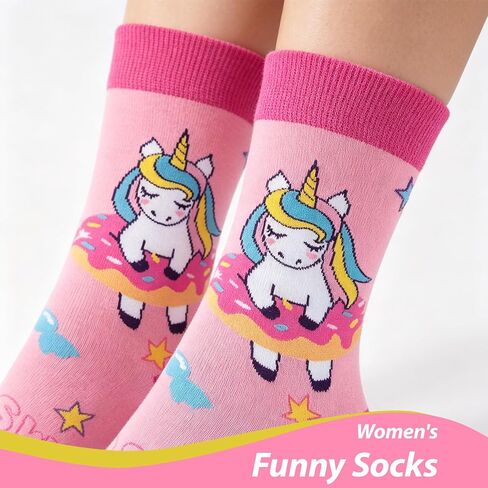 Women Colourful fun Socks,Ladies Crew Cute Combed cotton animal cat flowers fruit socks,Novelty Gag Gifts for Women in Saudi Arabia