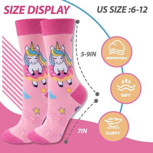 Women Colourful fun Socks,Ladies Crew Cute Combed cotton animal cat flowers fruit socks,Novelty Gag Gifts for Women in Saudi Arabia