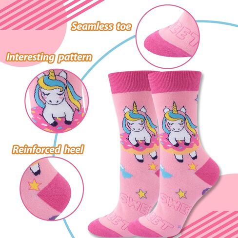 Women Colourful fun Socks,Ladies Crew Cute Combed cotton animal cat flowers fruit socks,Novelty Gag Gifts for Women in Saudi Arabia