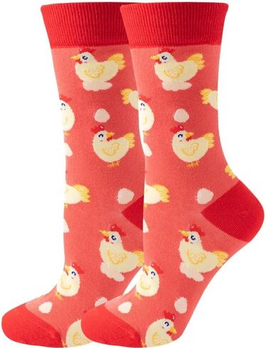 Women Colourful fun Socks,Ladies Crew Cute Combed cotton animal cat flowers fruit socks,Novelty Gag Gifts for Women in Saudi Arabia