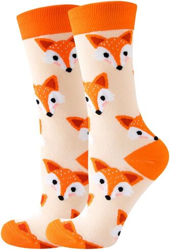 Women Colourful fun Socks,Ladies Crew Cute Combed cotton animal cat flowers fruit socks,Novelty Gag Gifts for Women in Saudi Arabia