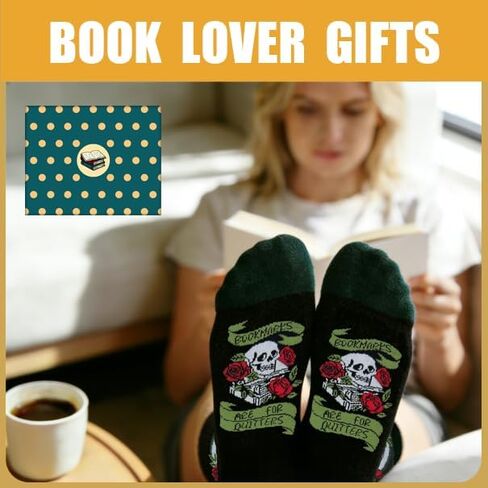 Book and Reading Socks - Book Lovers Gifts Socks for Women Men Funny Reading gift for Adults Bookworms Page Savers in Saudi Arabia
