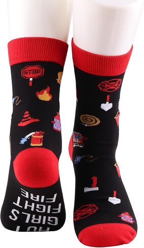 G2TUP Female Firefighter Socks Firewoman Gifts Female EMT Gifts Women In Fire Gift Fire Wife Socks in Kuwait