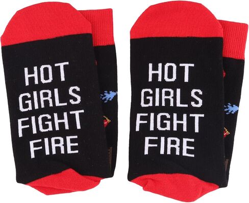 G2TUP Female Firefighter Socks Firewoman Gifts Female EMT Gifts Women In Fire Gift Fire Wife Socks in Kuwait