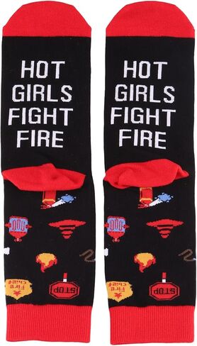 G2TUP Female Firefighter Socks Firewoman Gifts Female EMT Gifts Women In Fire Gift Fire Wife Socks in Kuwait
