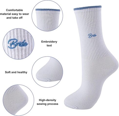 Bride Socks Bride To Be Something Blue Gift, Bride Gifts Soft Cotton Socks for Women Wedding Engagement Bridesmaid Bridal Shower Gifts Bachelorette Party Favor Honeymoon Essentials Decorations in Saudi Arabia