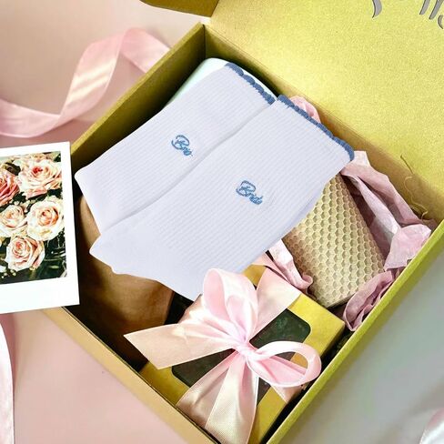 Bride Socks Bride To Be Something Blue Gift, Bride Gifts Soft Cotton Socks for Women Wedding Engagement Bridesmaid Bridal Shower Gifts Bachelorette Party Favor Honeymoon Essentials Decorations in Saudi Arabia