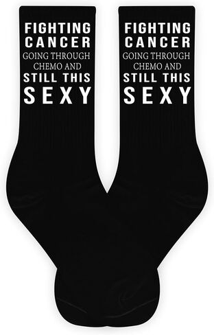 Fighting Cancer Chemo Socks - Inspirational Cancer Gifts for Chemo Patients, Still This Sexy Novelty Socks for Men Womens.（074） in Saudi Arabia