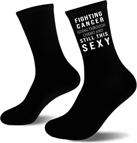 Fighting Cancer Chemo Socks - Inspirational Cancer Gifts for Chemo Patients, Still This Sexy Novelty Socks for Men Womens.（074） in Saudi Arabia