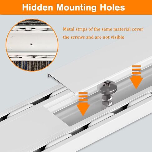 Silent Ceiling Mount Double Track with Pulley Aluminum Alloy Room Divider Rails for Living Room & Bedroom 5.2m (17.1ft) Black Sliding Curtain System in Kuwait