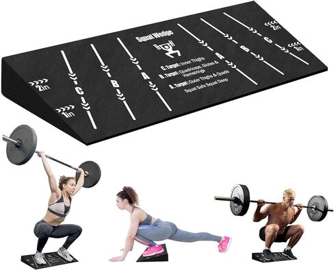 Squat Wedge Block One Piece: Heel Elevated Slant Board for Squats Weightliting Home Gym Squat Wedge in Kuwait