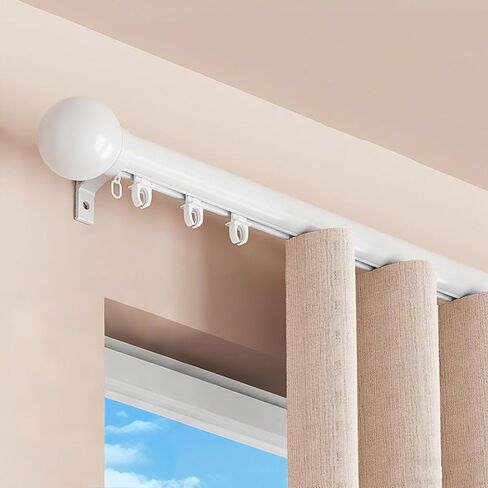 Heavy Duty Aluminum Curtain Rod with Upgrade PulleysEasy Installation Sliding Track System for Room Divider Living Room HotelBlack 3.8M/12.4FT in Saudi Arabia