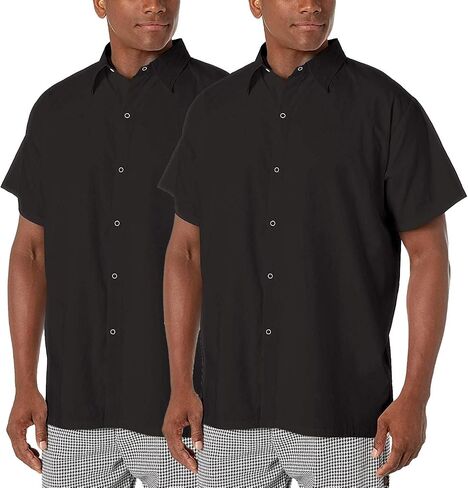 Chef Code 2-Pack Plain Front Cook Shirt with Snap Buttons in Saudi Arabia
