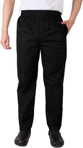 Chef Pants Men Elastic Waist Baggy Kitchen Pants Uniforms for Restaurant Hotel in Saudi Arabia