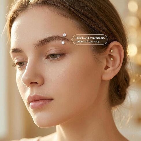 20 Pcs 16G Rook Piercing Jewelry Lip Earrings Jewelry Vertical Labret Curved Barbell Eyebrow Rings Stainless Steel Snake Eye Tongue Daith Piercing Ring for Men Women in Saudi Arabia