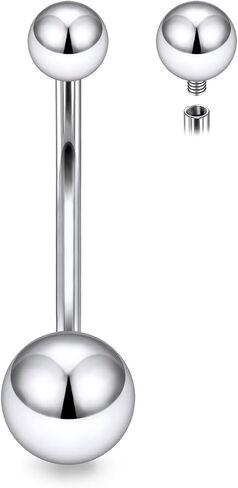 Long Belly Button Rings Hypoallergenic Titanium Belly Button Ring 14mm Internally Threaded Navel Rings for Women Long Bar Navel Piercing Jewelry 16G 14G in Saudi Arabia