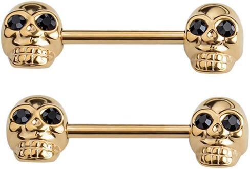 Gothic Skull Nipple Rings for Women Punk Skeleton Industrial Nipplerings Nipple Piercing Barbell Nipple Shield Studs Industrial Barbell Earrings Halloween Body Jewelry in Kuwait