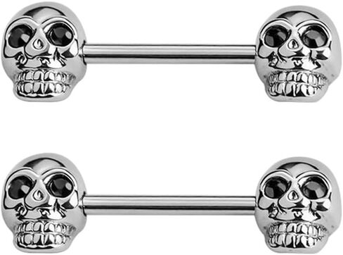 Gothic Skull Nipple Rings for Women Punk Skeleton Industrial Nipplerings Nipple Piercing Barbell Nipple Shield Studs Industrial Barbell Earrings Halloween Body Jewelry in Kuwait