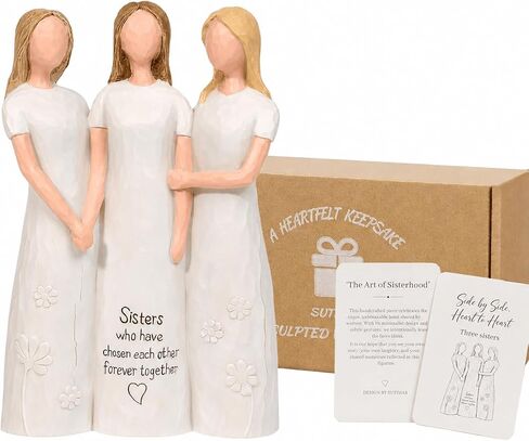 Sisters Gifts for Women, Three Sisters Figurine, Sister Birthday Gifts from Sister, Hand Painted Resin Sisterhood Statue Keepsake Decor Meaningful Sisters Gift in Saudi Arabia