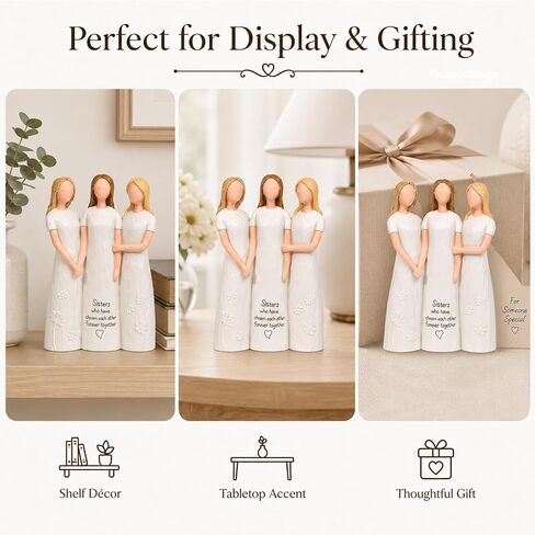 Sisters Gifts for Women, Three Sisters Figurine, Sister Birthday Gifts from Sister, Hand Painted Resin Sisterhood Statue Keepsake Decor Meaningful Sisters Gift in Saudi Arabia