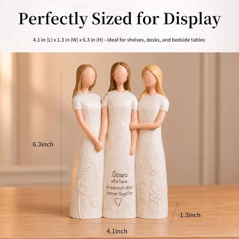 Sisters Gifts for Women, Three Sisters Figurine, Sister Birthday Gifts from Sister, Hand Painted Resin Sisterhood Statue Keepsake Decor Meaningful Sisters Gift in Saudi Arabia